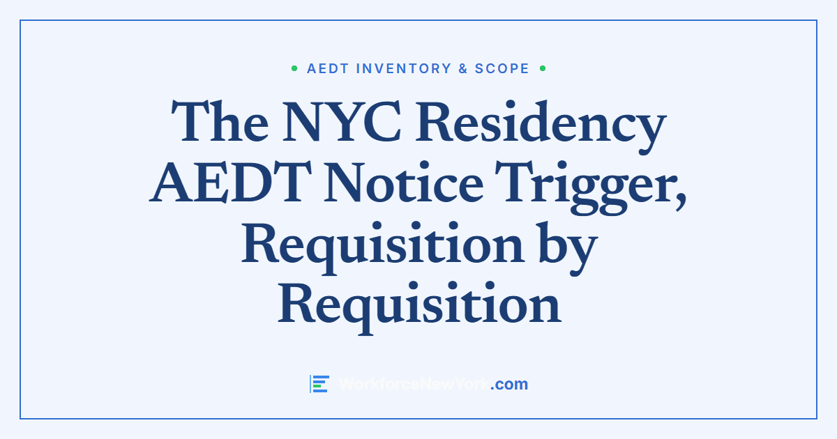 The NYC Residency AEDT Notice Trigger, Requisition by Requisition