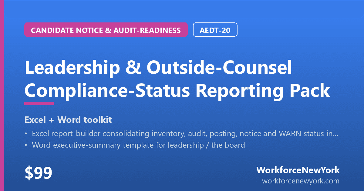 Leadership & Outside-Counsel Compliance-Status Reporting Pack