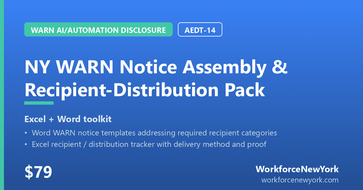NY WARN Notice Assembly & Recipient-Distribution Pack